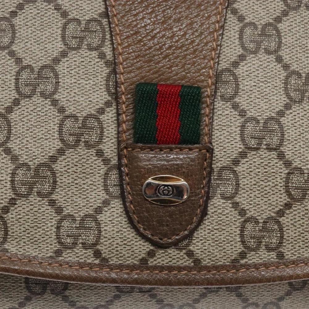 GUCCI GG Supreme Web Sherry Line Clutch Bag PVC Beige Gold 89 01 030 Auth 133273 - Picture 8 of 16